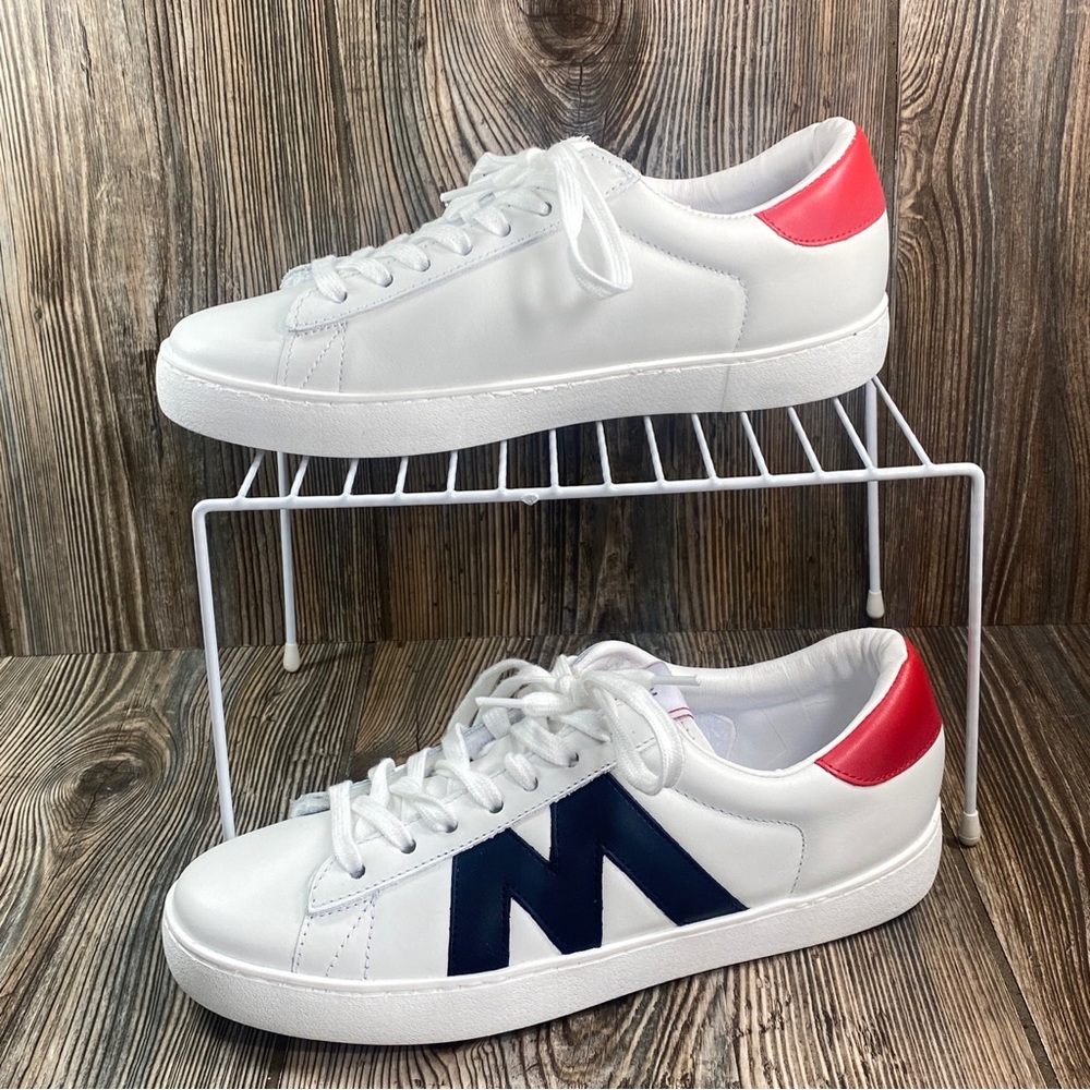 Steve Madden Mckayla Women's Size 8M White, Blue, and Red Leather Sneakers